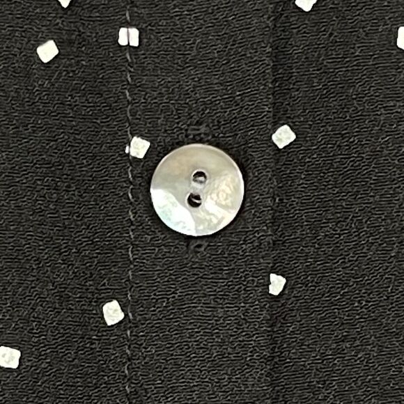 J. Jill Pure Jill Blouse Top Women Size S Black Polka Dot 100% Rayon Button Up - Picture 9 of 13